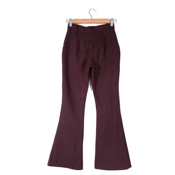 NWT Urban Outfitters UO Isabella Ponte High-Waisted Flare Pant in Chocolate XS - Picture 8 of 12